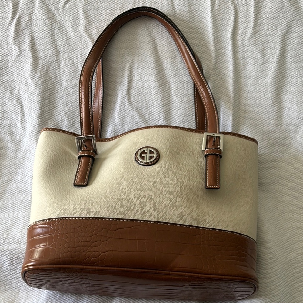 Gianni Bini Women's Cream and Brown Tote Bag